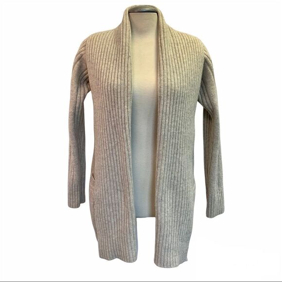 All saints Beige Cream Oatmeal Open Front Cardigan Sweater Sz 10 - Picture 2 of 11